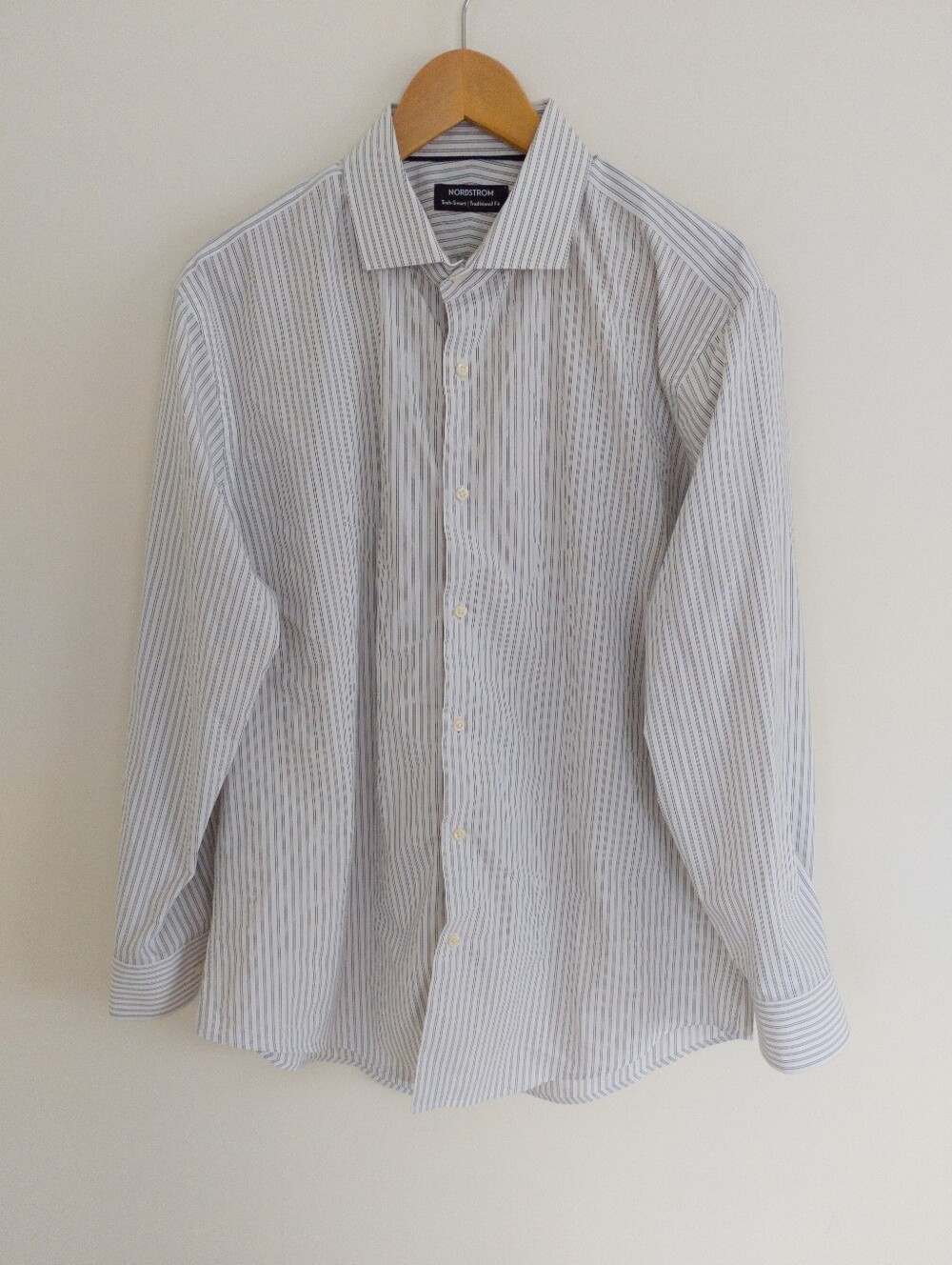 Nordstrom Men Tech-Smart Traditional Fit Pinstripe Dress Shirt 16.5 32-33